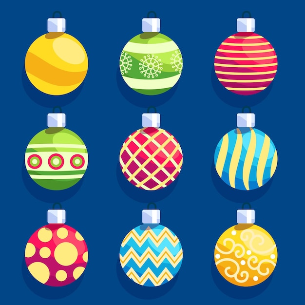 Free Vector | Flat design christmas ball collection