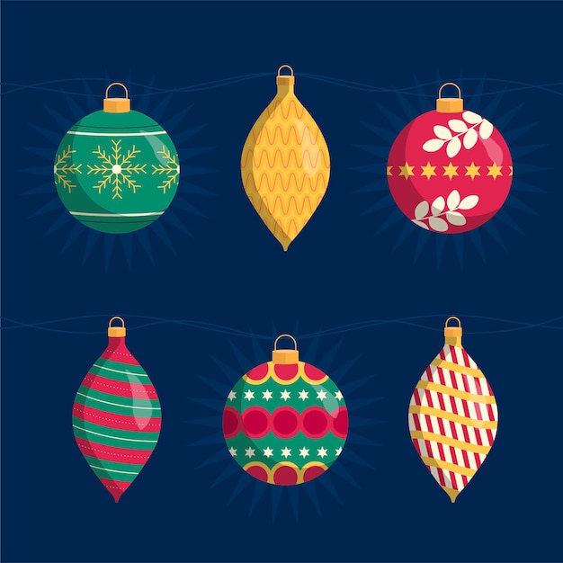 Free Vector | Flat design christmas ball ornaments