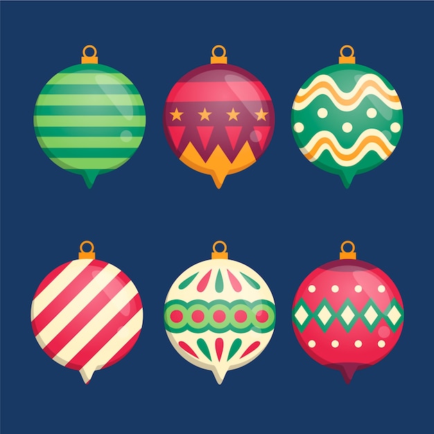 Free Vector | Flat design christmas balls set