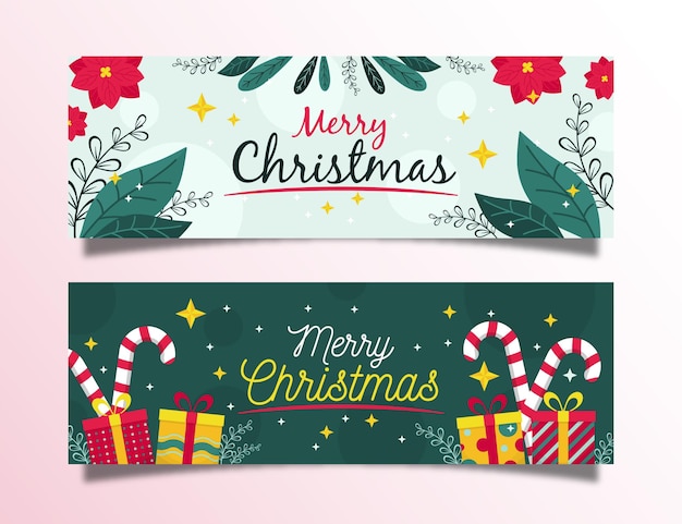 Free Vector | Flat design christmas banners collection