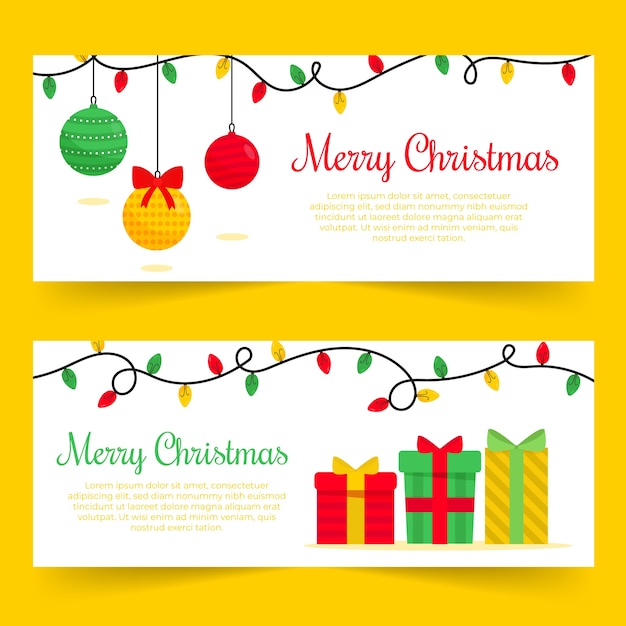 Free Vector | Flat design christmas banners template