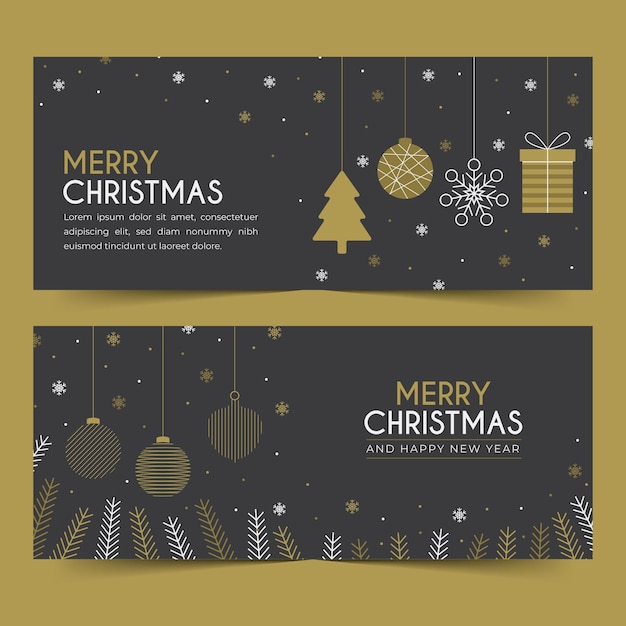 Free Vector | Flat design christmas banners template