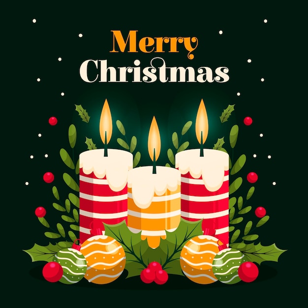 Free Vector | Flat design christmas candle background