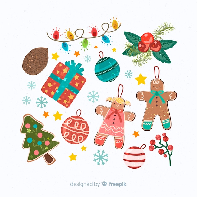 Free Vector | Flat design christmas decoration illustration