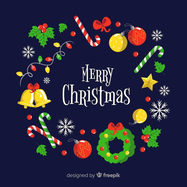 Free Vector | Flat design christmas decoration pack