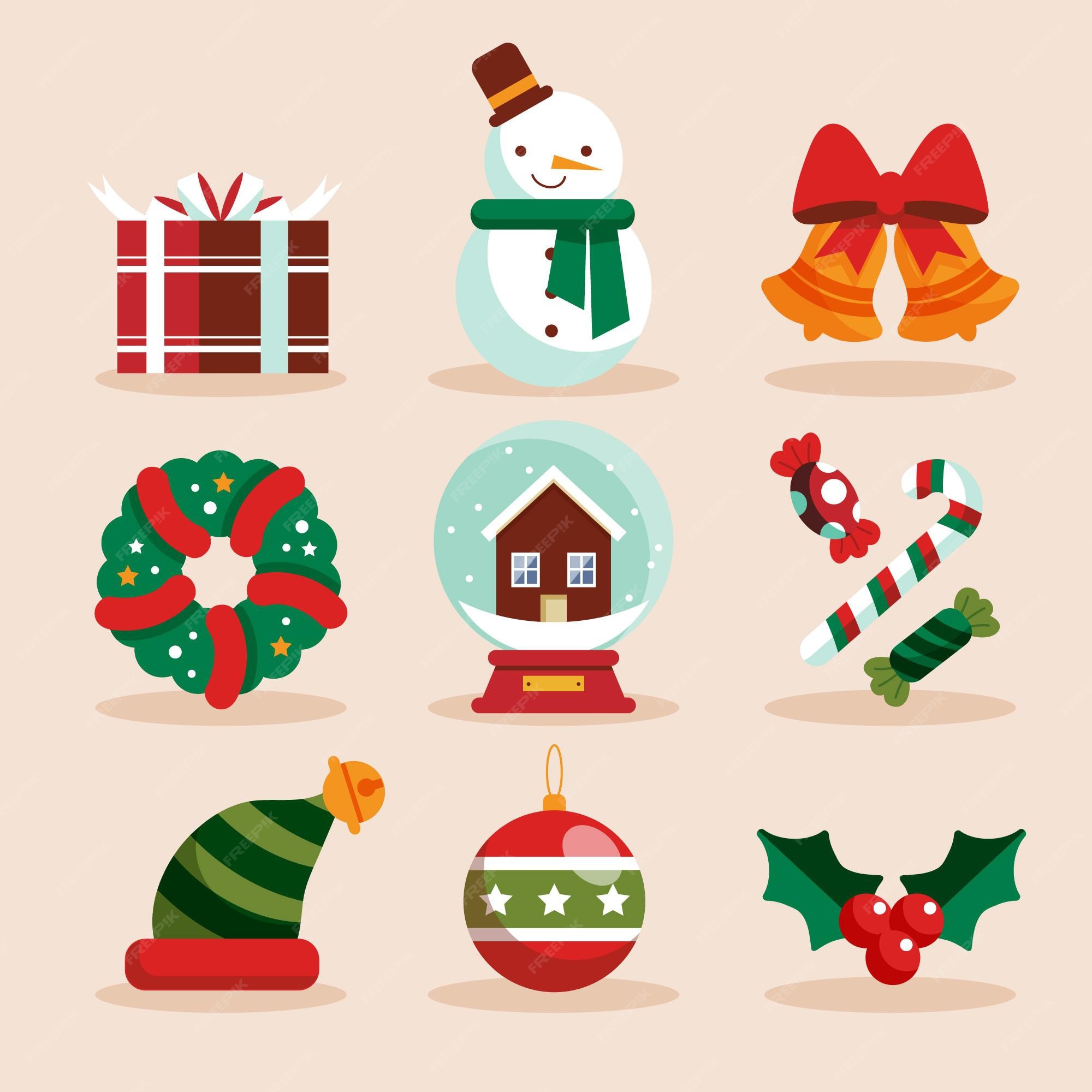 Free Vector | Flat design christmas element collection