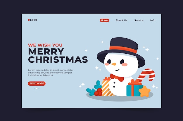 Free Vector | Flat design christmas landing page template