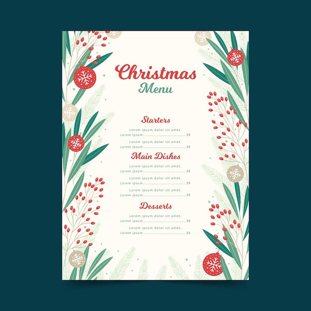 Christmas Menu Template from image.freepik.com