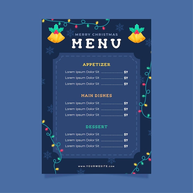 Free Vector | Flat design christmas menu template