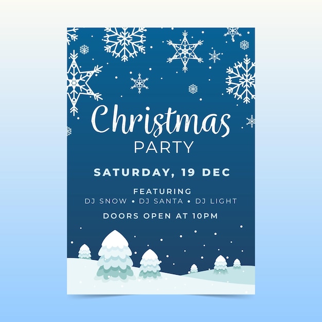 Free Vector | Flat design christmas party poster template