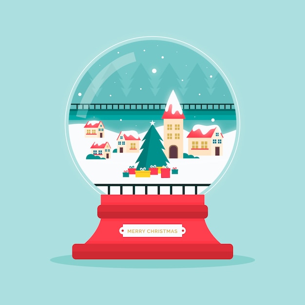 Free Vector | Flat design christmas snowball globe