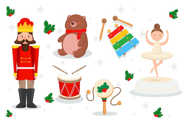 Free Vector | Flat design christmas toy collection