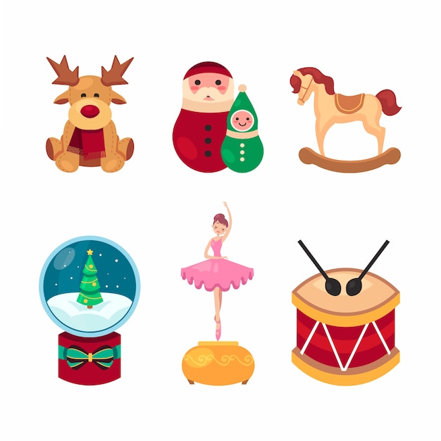 Free Vector | Flat design christmas toy collection