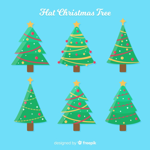 Free Vector | Flat design christmas tree collection