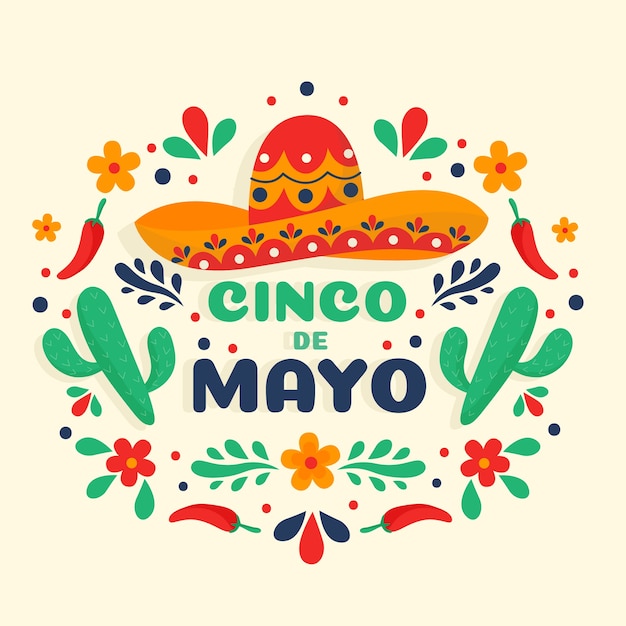 Flat design cinco de mayo theme | Free Vector