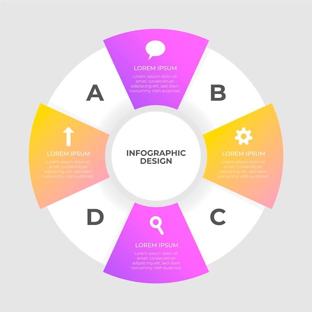 Free Vector | Flat design circular diagram infographic