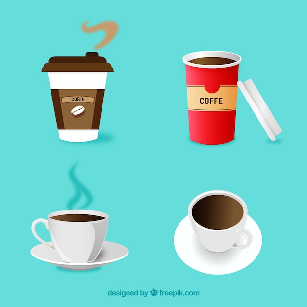 Download Free Vector | Flat design coffee cup collection