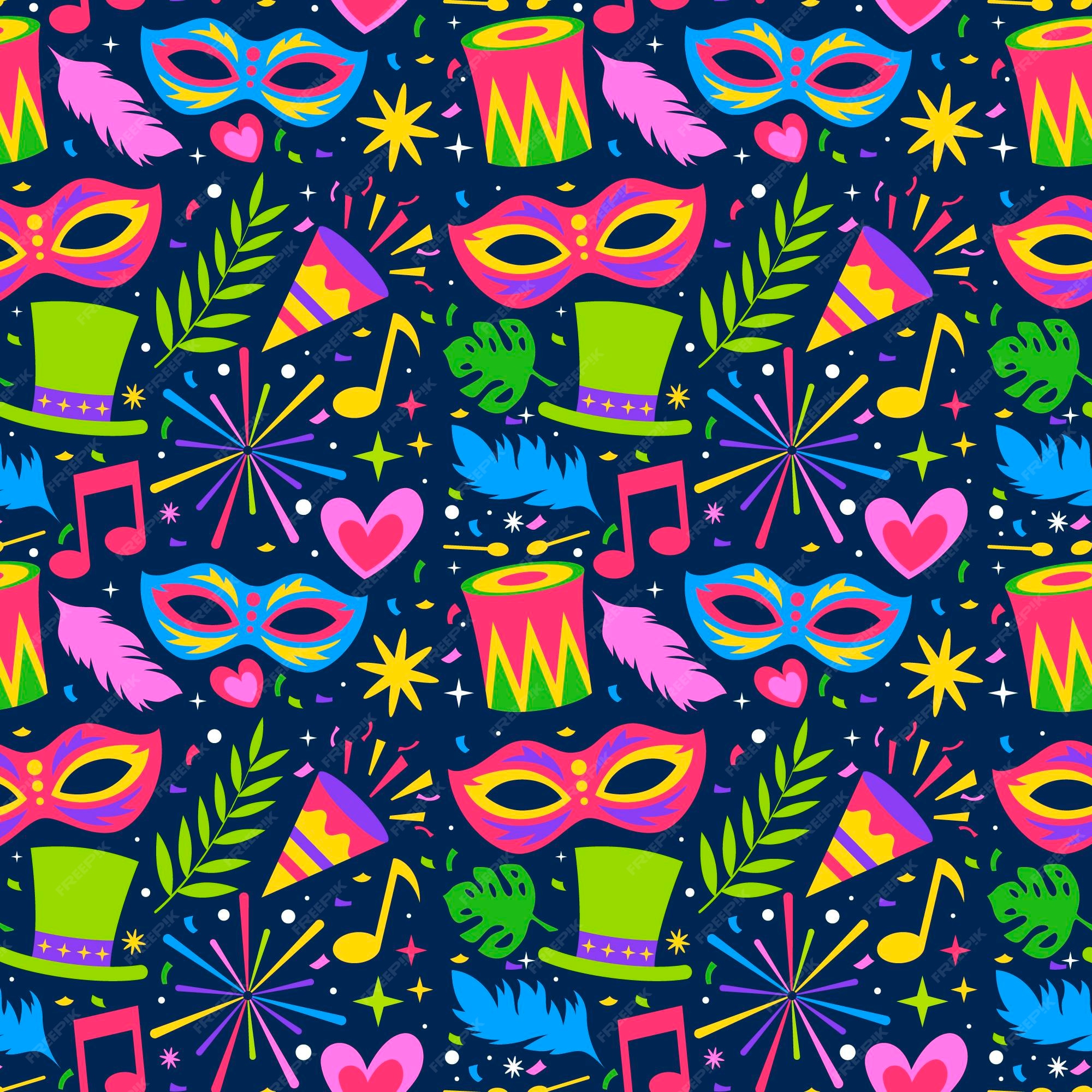 Free Vector Flat design colorful brazilian carnival pattern