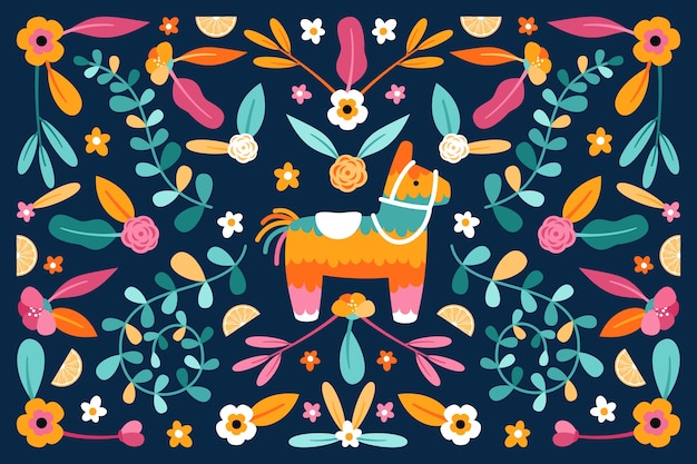 Free Vector | Flat design colorful mexican wallpaper theme