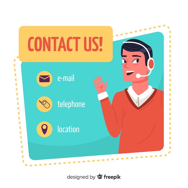 Flat design contact us template Vector | Free Download