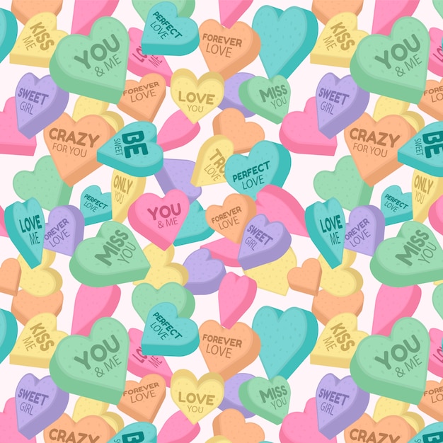 Free Vector | Flat design conversation hearts illustration pattern