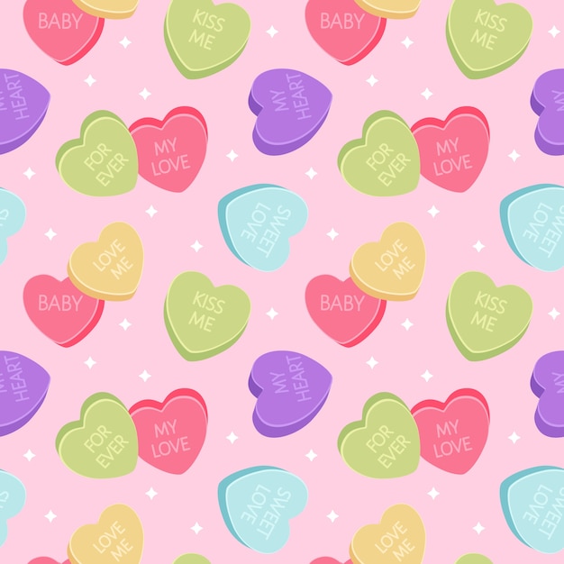 Free Vector | Flat design conversation hearts pattern illustration