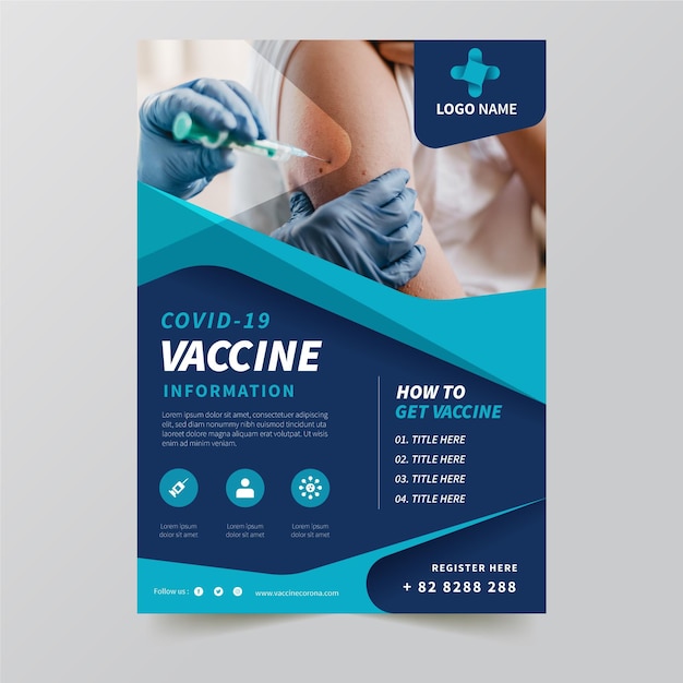 flat design coronavirus vaccine flyer template 23 2148918695