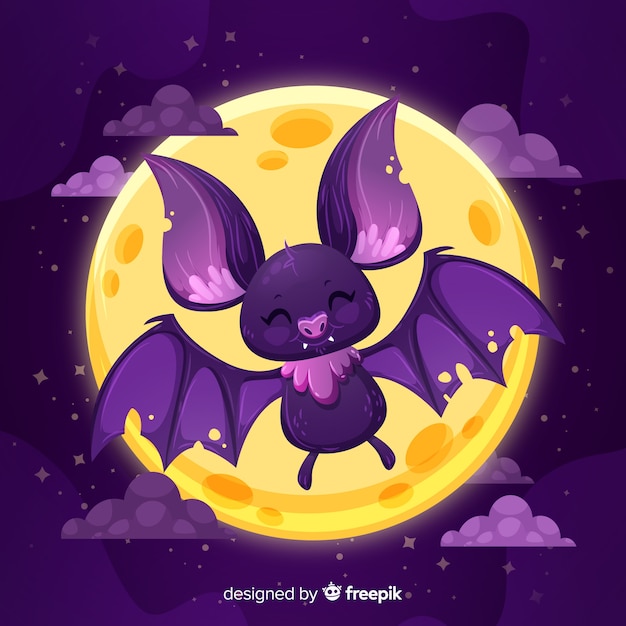 Download Free Vector | Flat design of cute halloween bat