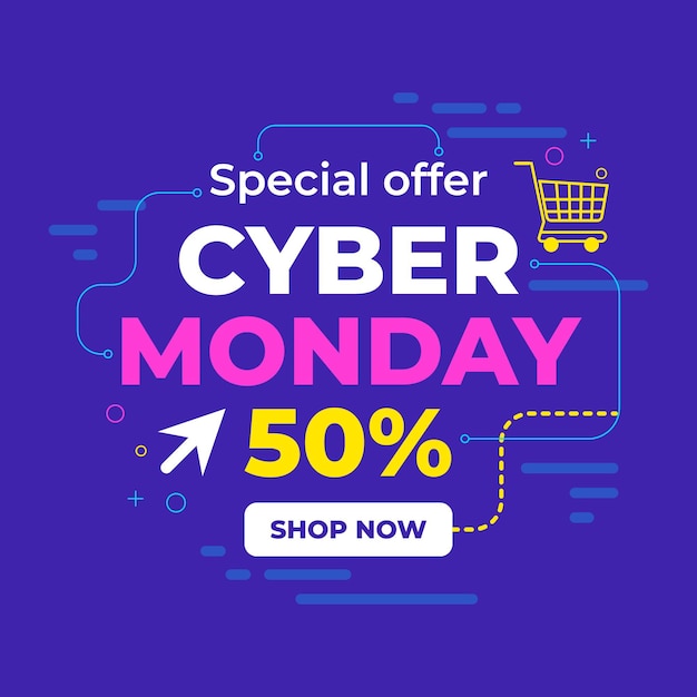 Premium Vector | Flat design cyber monday concept