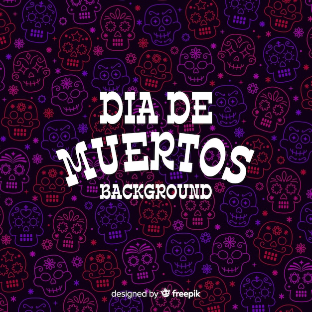 Flat design día de muertos background Free Vector