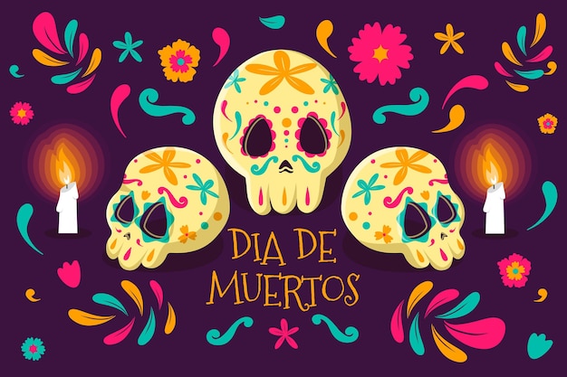 Free Vector | Flat design dia de muertos background