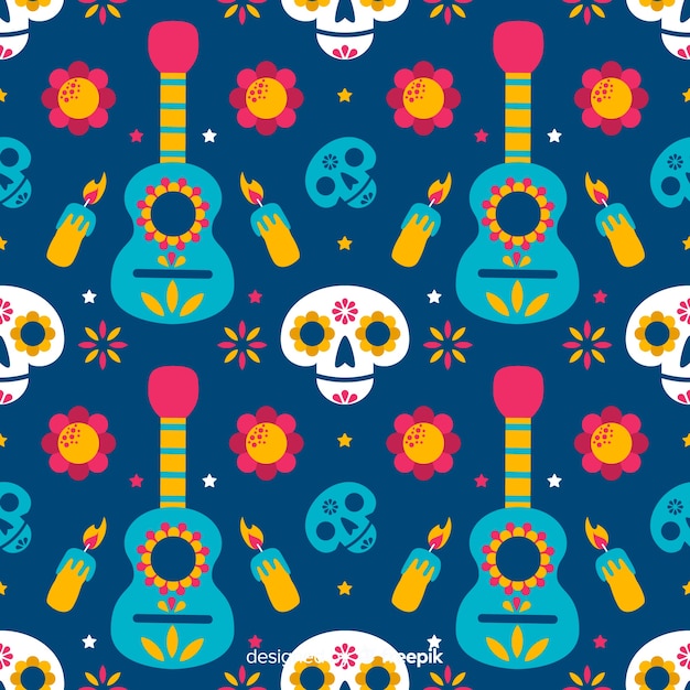 Free Vector | Flat design día de muertos pattern