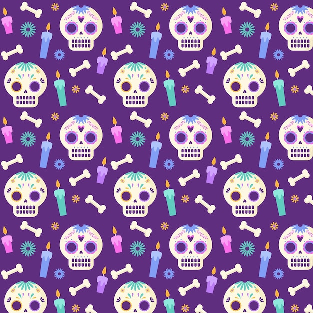 Free Vector | Flat design dia de muertos pattern