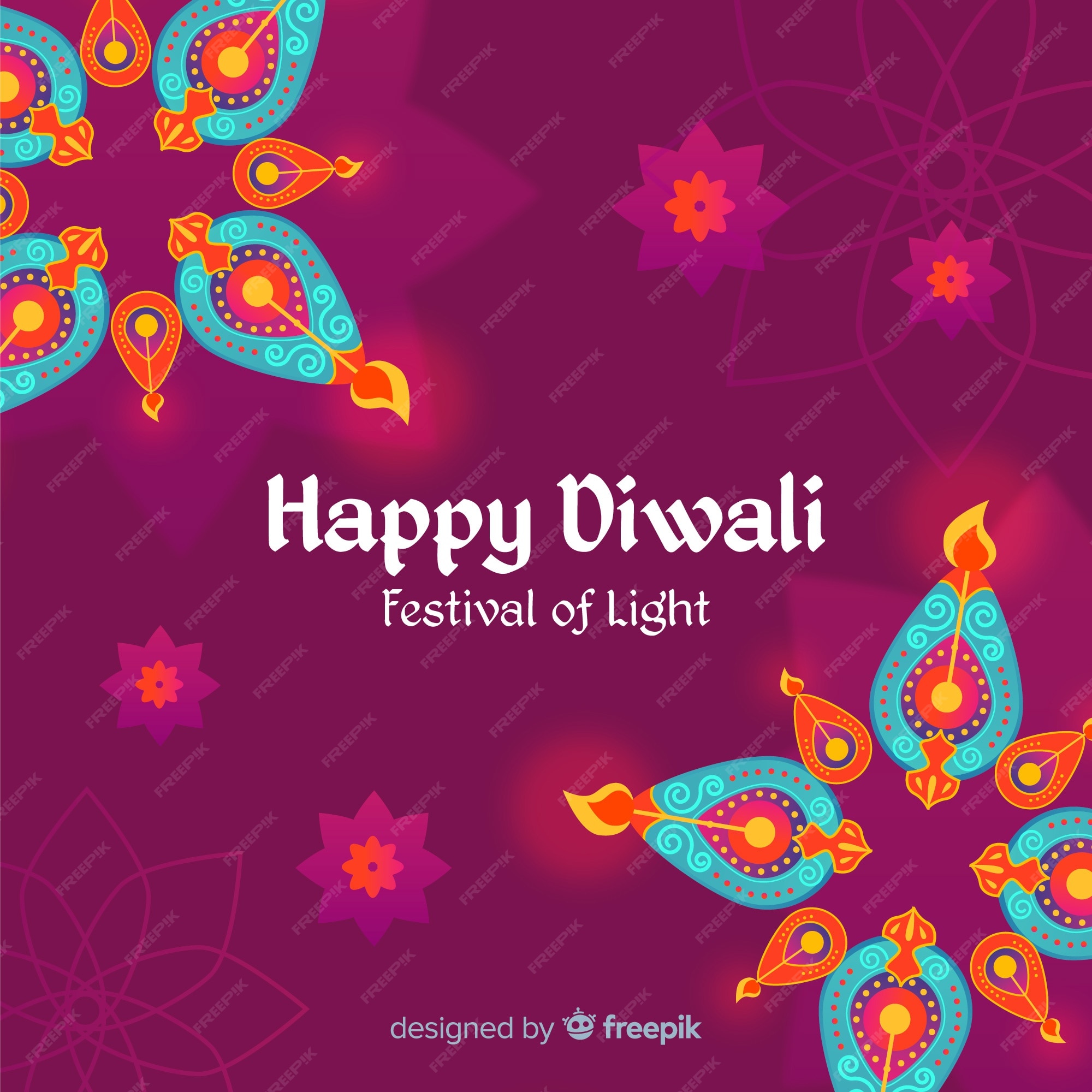 Free Vector | Flat design of diwali background