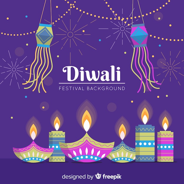 Flat Design Diwali Background