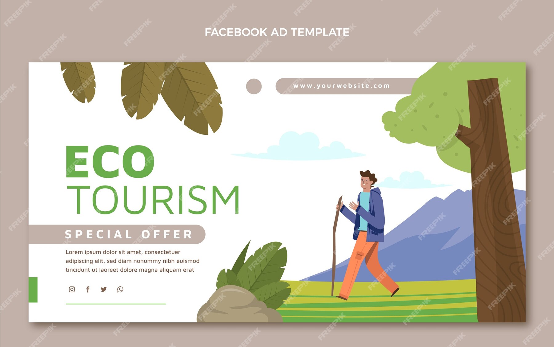 Free Vector | Flat design ecotourism design template