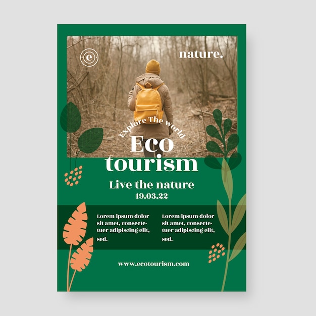 Free Vector | Flat Design Ecotourism Poster Template