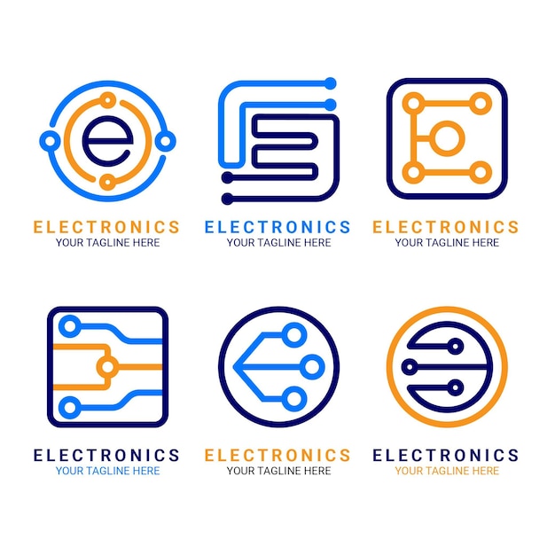 Free Vector Flat Design Electronics Logo Templates