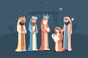 Premium Vector | Flat design epiphany with nativity scene