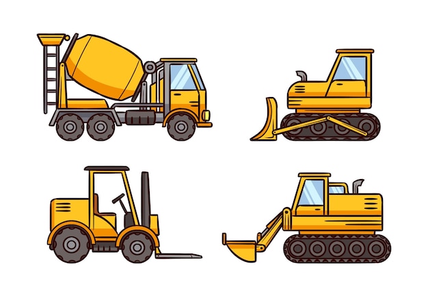 Download Free Vector | Flat design excavator collection