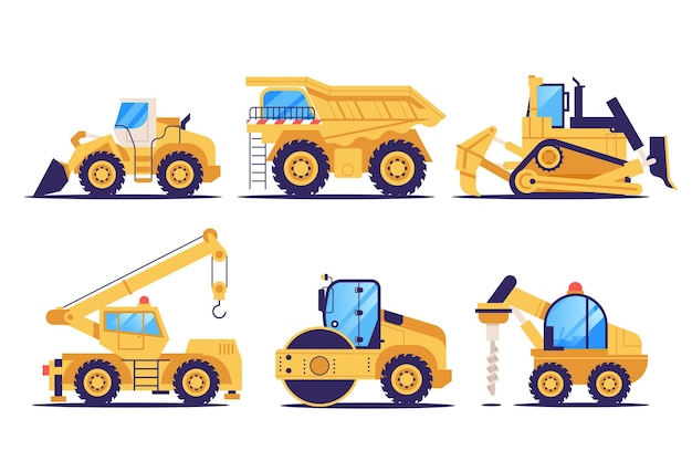 Free Vector | Flat design excavator collection