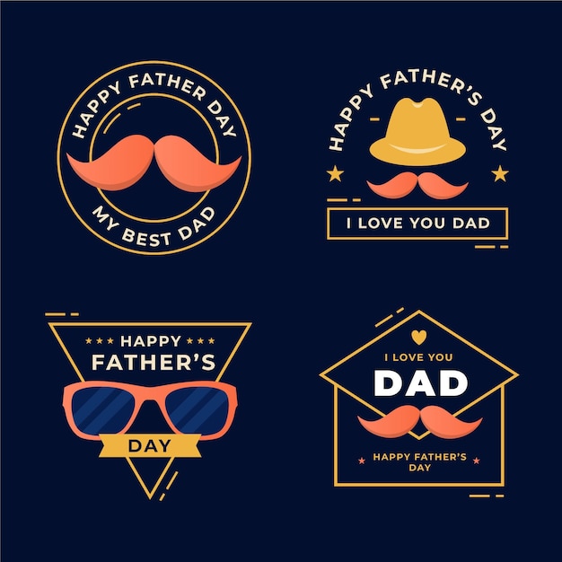 Download Free Vector | Flat design fathers day badges collection