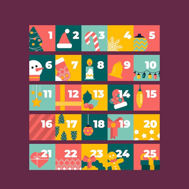 Free Vector Flat design festive advent calendar