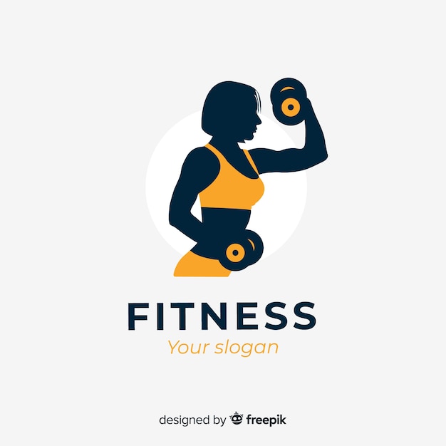 Flat Design Fitness Logo Template Free Vector