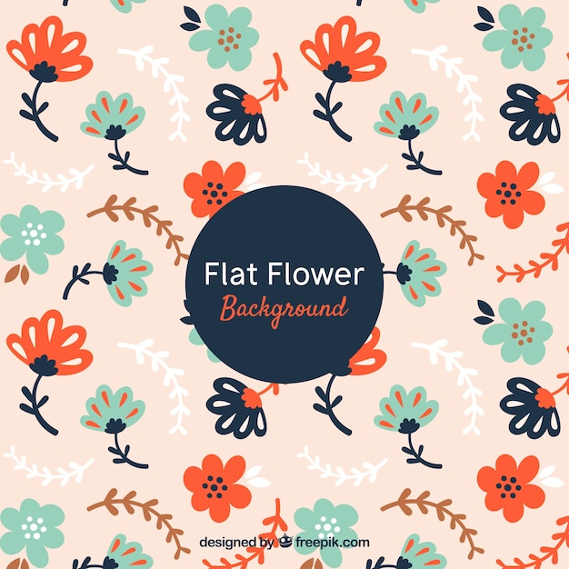 Flat design flowers background