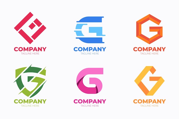 Free Vector | Flat design g letter logos set