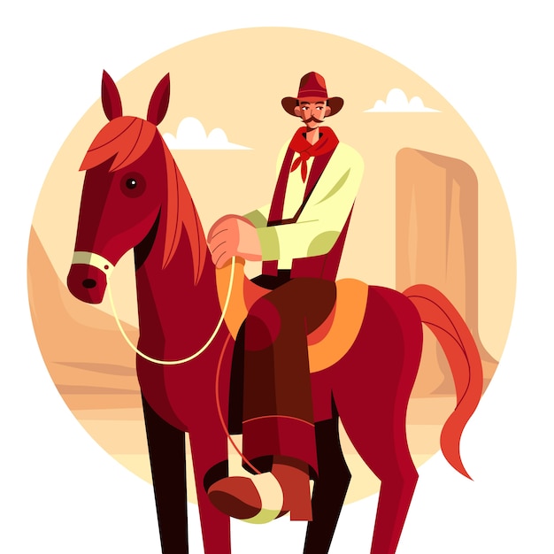 Premium Vector Flat Design Gaucho Cowboy Illustration