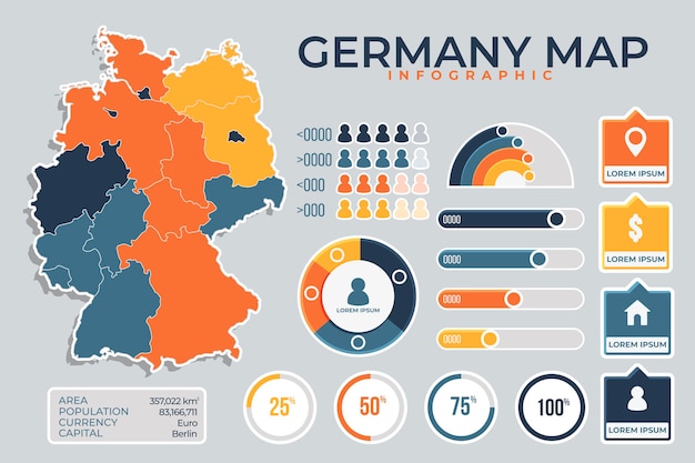 Free Vector | Flat design germany map infographic