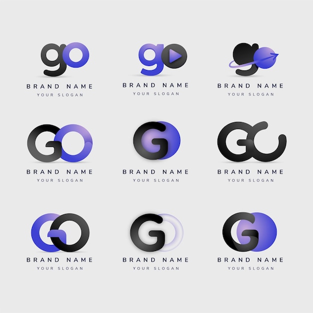 Premium Vector Flat design go logo template