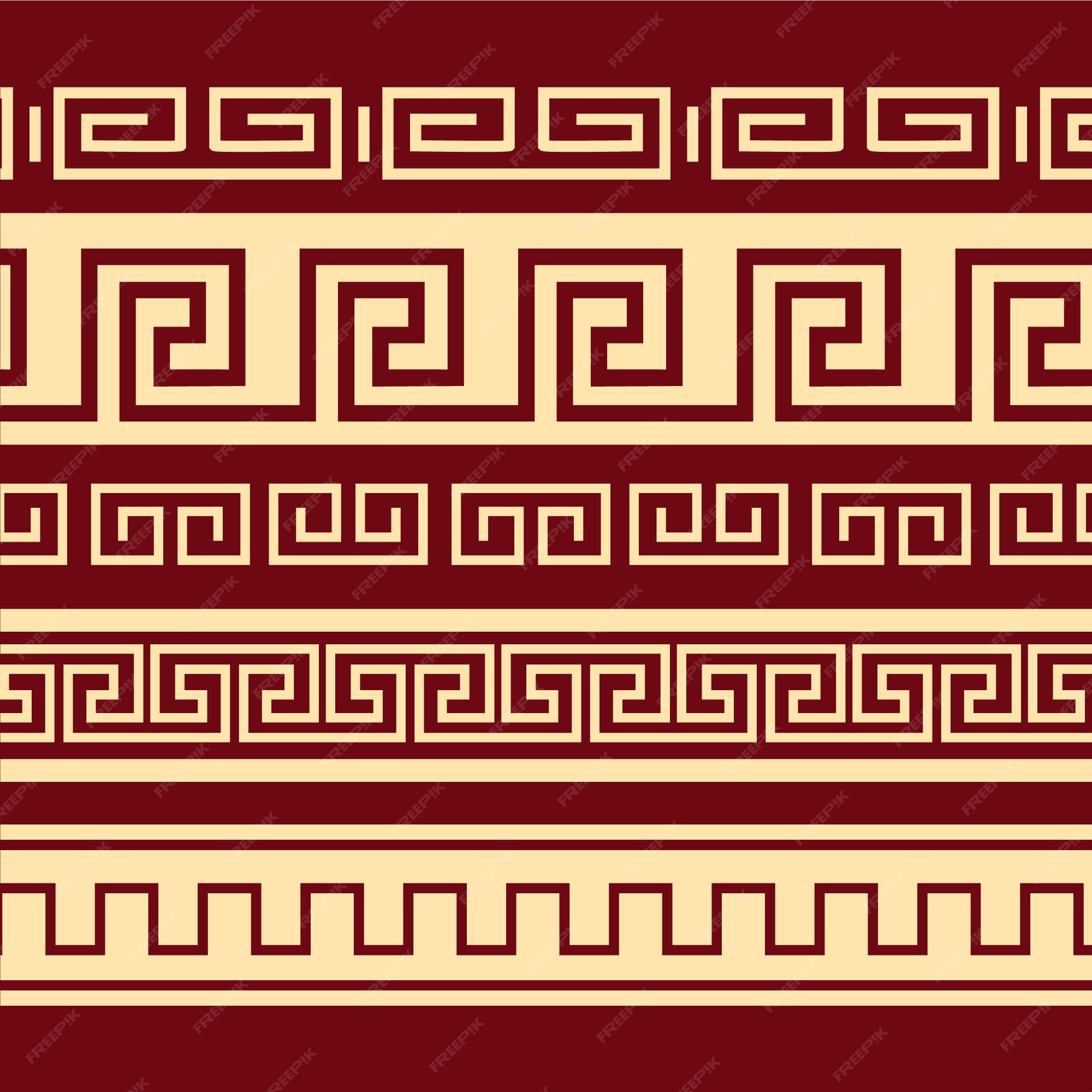 Premium Vector Flat design greek border set
